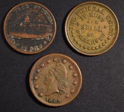 (3) CIVIL WAR TOKENS