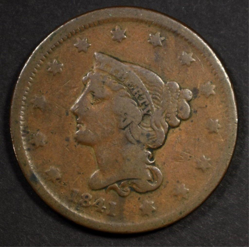 1841 LARGE CENT FINE - KEY DATE