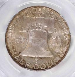 1949-D FRANKLIN HALF DOLLAR, PCGS MS-65 FBL