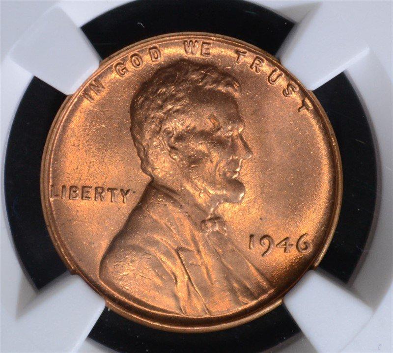 1946 LINCOLN CENT NGC MS 66 RD