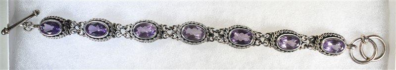 STERLING SILVER AMETHYST BRACELET