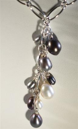 STERLING SILVER NECKLACE W/ FRESHWATER PEARLS