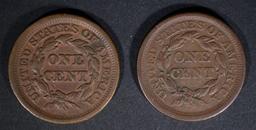 1853 & 1854 LARGE CENTS, VF