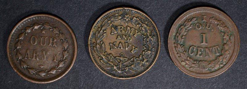 3-PATRIOTIC CIVIL WAR TOKENS: