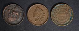 3-PATRIOTIC CIVIL WAR TOKENS: