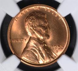 1955-S LINCOLN CENT NGC MS67 RD