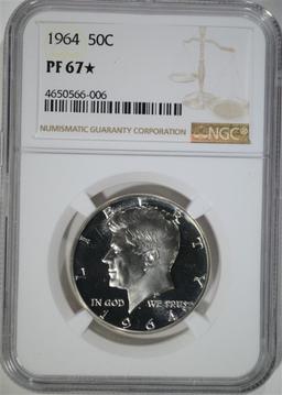 1964 KENNEDY HALF DOLLAR NGC PF67*