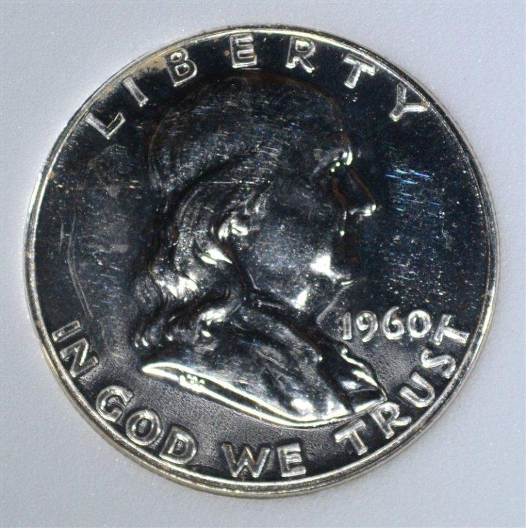 1960 FRANKLIN HALF DOLLAR, EMGC SUPERB GEM PR