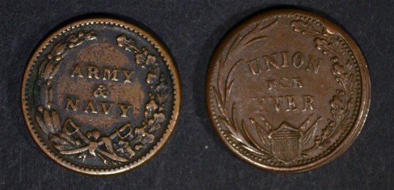 2-PATRIOTIC CIVIL WAR TOKENS