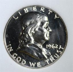 1962 FRANKLIN HALF DOLLAR, TDCS SUPERB GEM PROOF