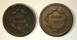 1838 & 1840 LARGE CENTS FINE+