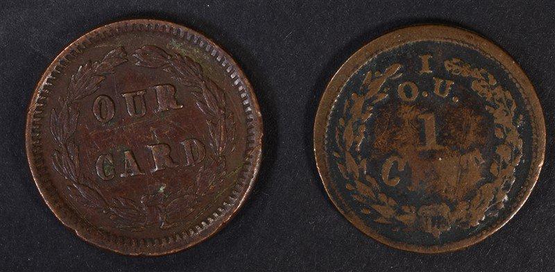 2-PATRIOTIC CIVIL WAR TOKENS