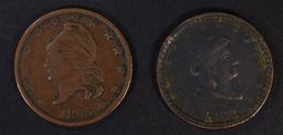 2-PATRIOTIC CIVIL WAR TOKENS