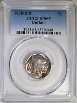 1938-D/S BUFFALO NICKEL PCGS MS-65