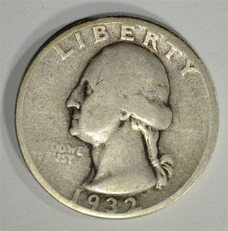 1932-S WASHINGTON QUARTER, FINE