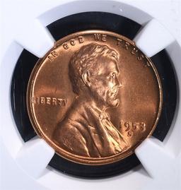 1953-S LINCOLN CENT, NGC MS-67 RED