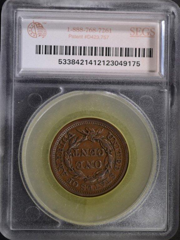 1856 LARGE CENT N-12 SEGS XF