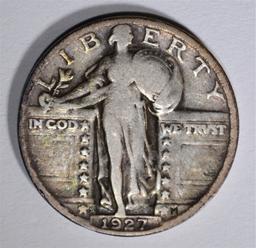 1927-S STANDING LIBERTY QUARTER, FINE KEY COIN