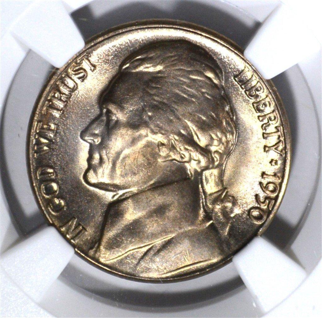 1950-D JEFFERSON NICKEL NGC MS66 5FS