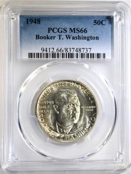 1948 BOOKER T WASHINGTON HALF DOLLAR PCGS MS-66