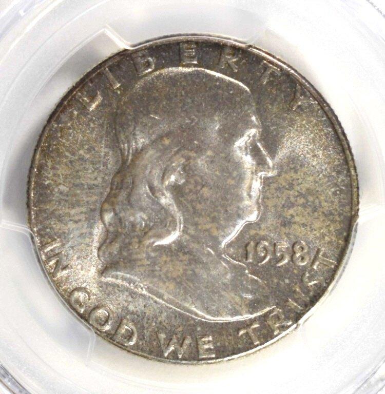 1958 FRANKLIN HALF DOLLAR PCGS MS66