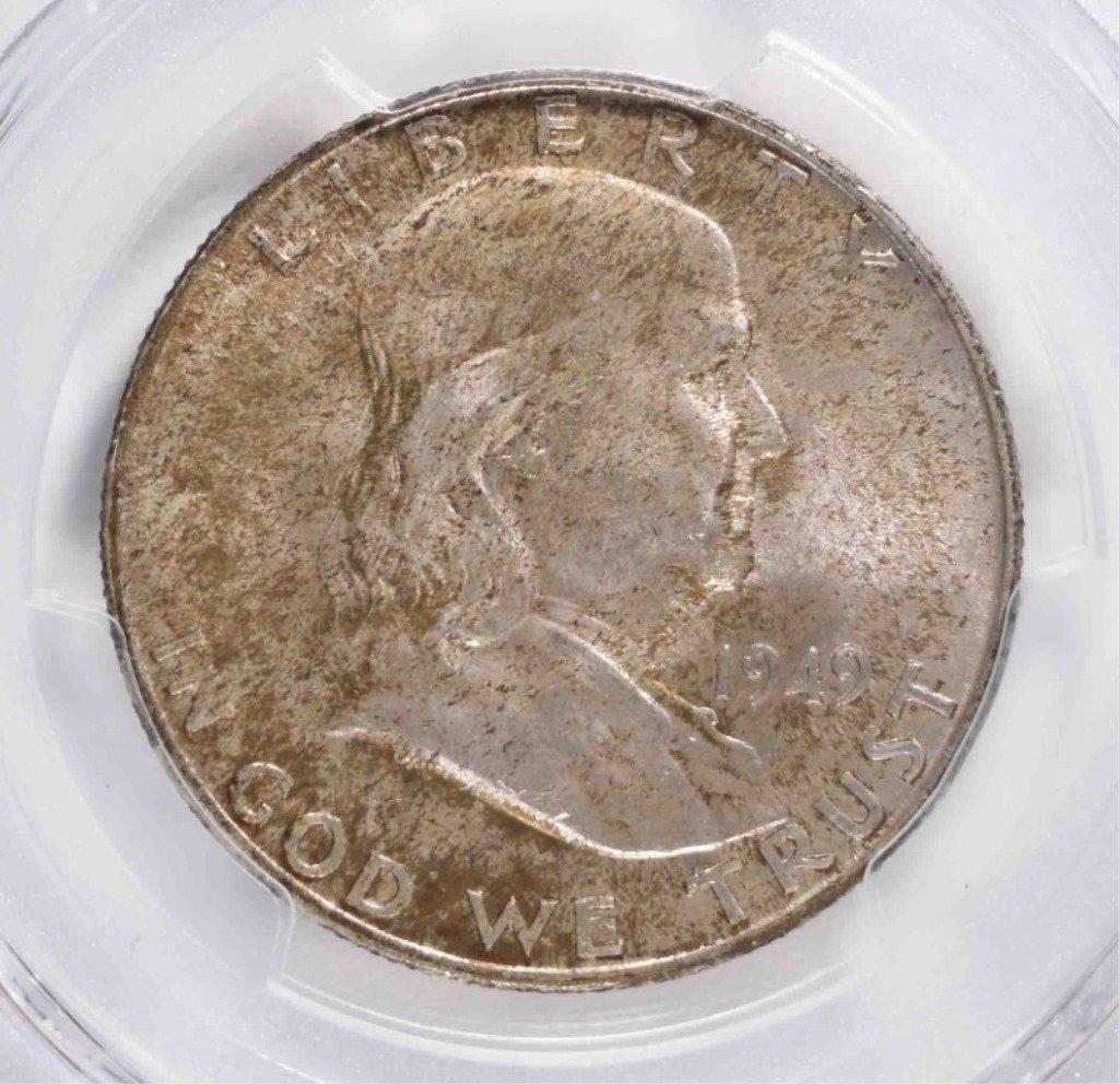 1949-D FRANKLIN HALF DOLLAR, PCGS MS-65 FBL