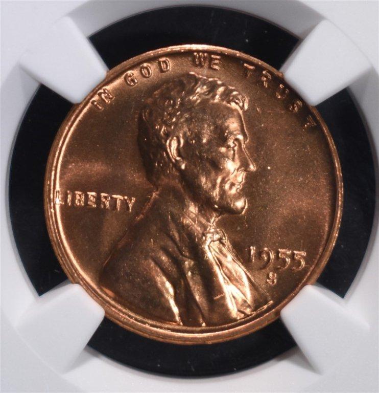 1955-S LINCOLN CENT NGC MS67RD