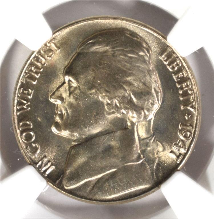 1947-D JEFFERSON NICKEL, NGC MS-67 5FS