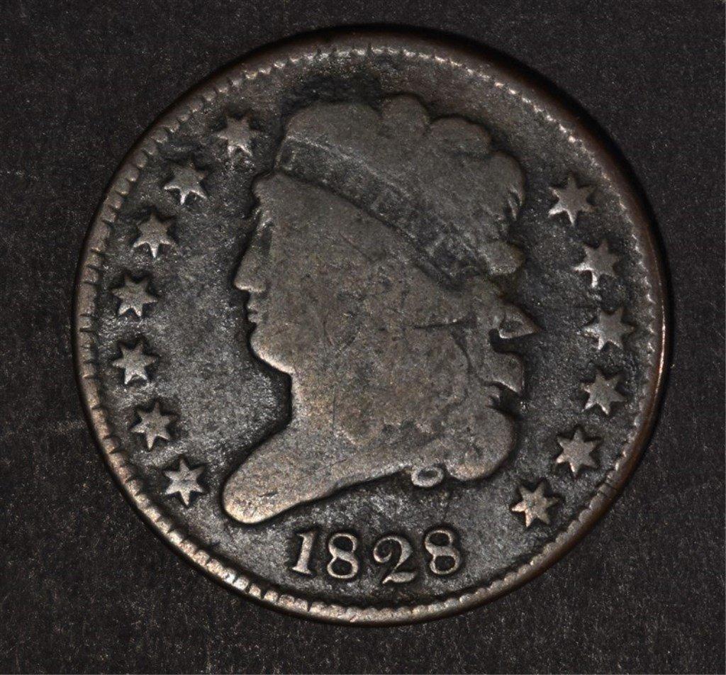 1828 CLASSIC HEAD HALF CENT F/VF