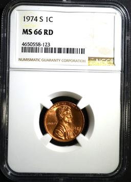 1974-S LINCOLN CENT NGC MS66 RD