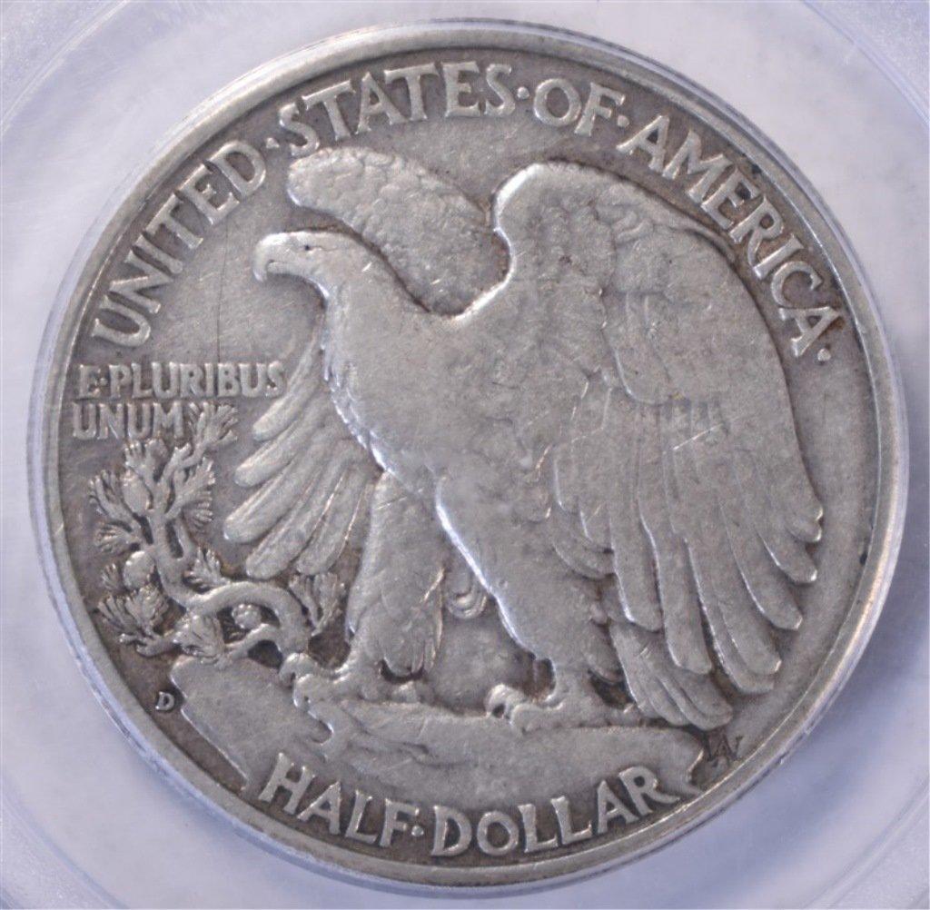 1938-D WALKING LIBERTY HALF DOLLAR, PCGS VF-25