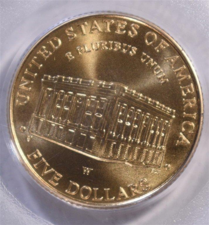 2001-W CAPITOL VISITOR  $ 5.00 GOLD, PCGS MS-70