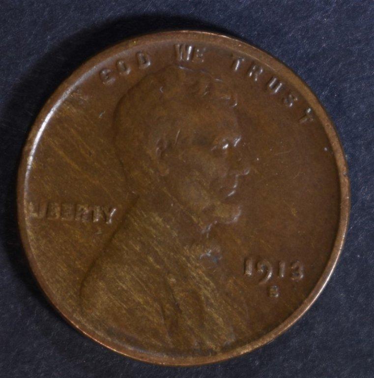 1913-S LINCOLN CENT XF