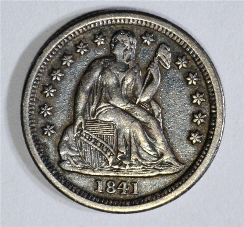 1841-O SEATED DIME, XF++/AU