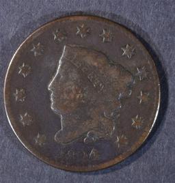 1824/2 LARGE CENT N-1 VG