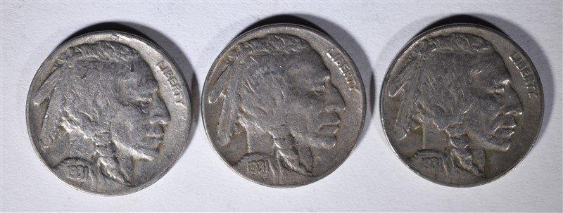 3 - 1931-S BUFFALO NICKELS XF