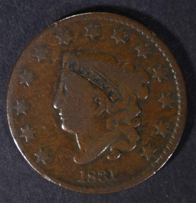 1831 LARGE CENT, VG