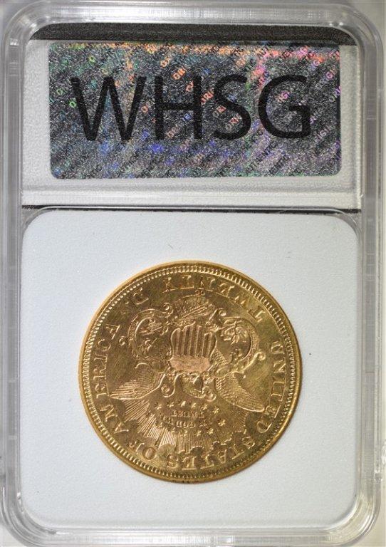 1876-CC $20.00 GOLD LIBERTY, WHSG BU