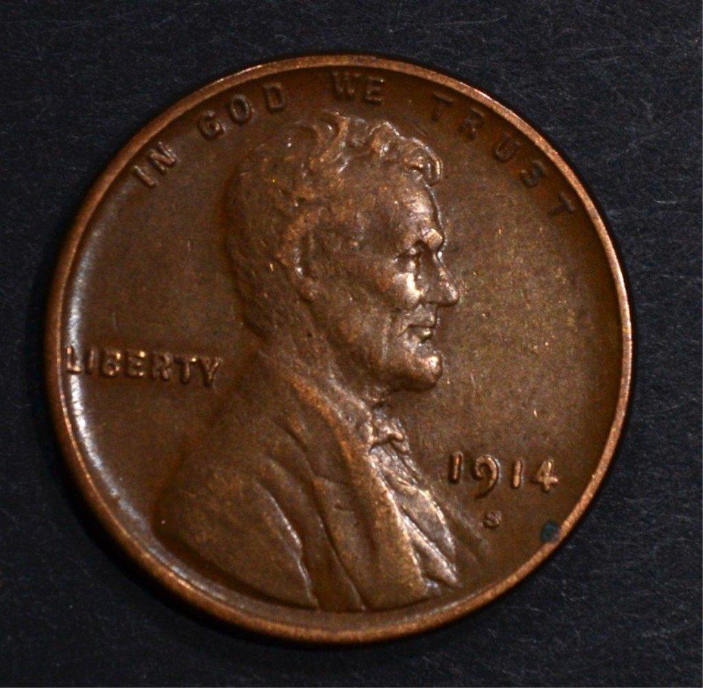 1914-S LINCOLN CENT XF/AU