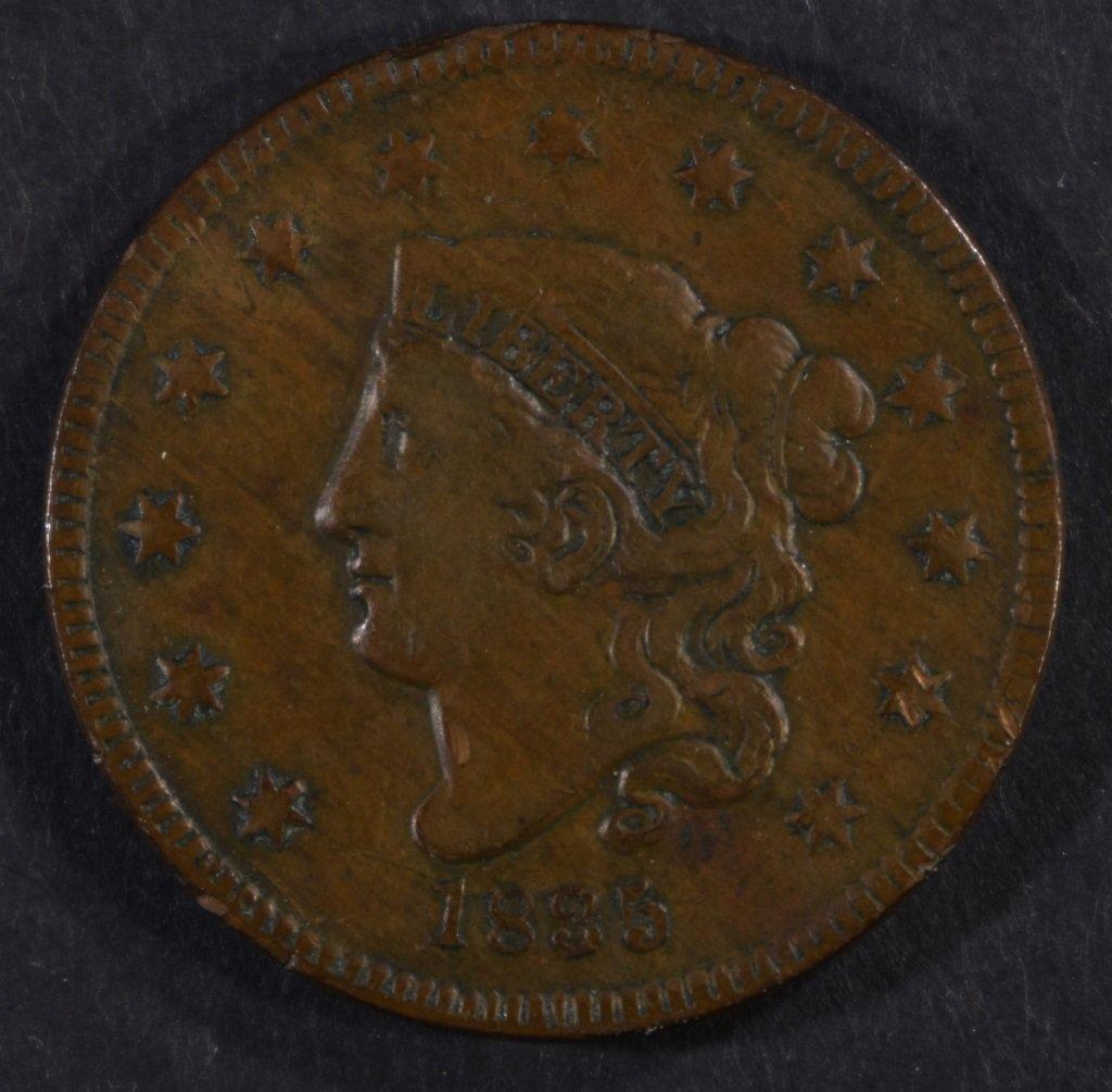 1835 LARGE CENT, VF/XF