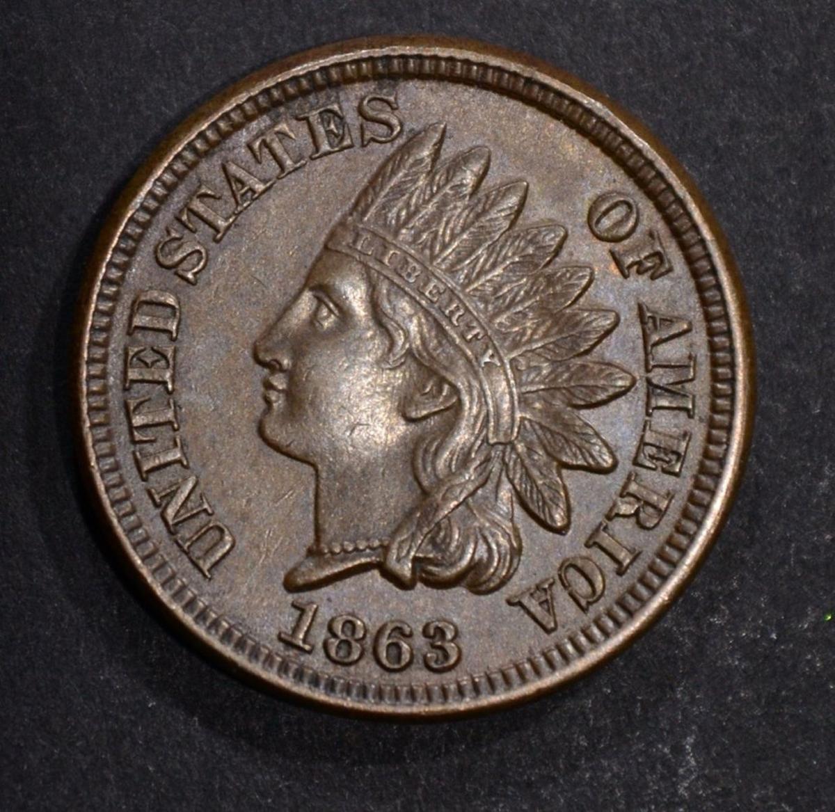 1863 INDIAN HEAD CENT, BU