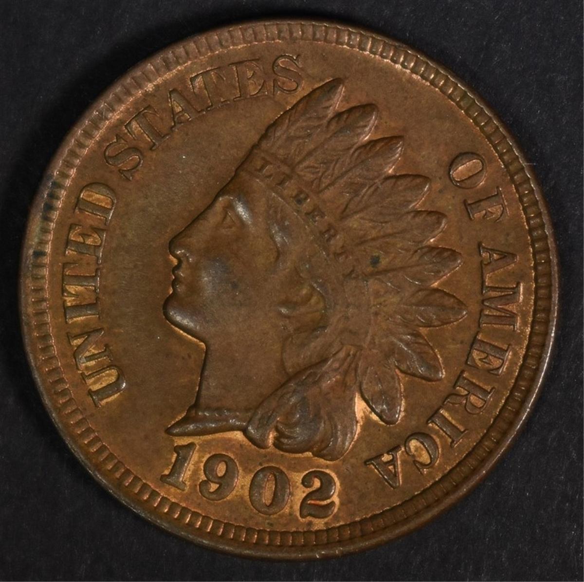 1902 INDIAN HEAD CENT, CH BU