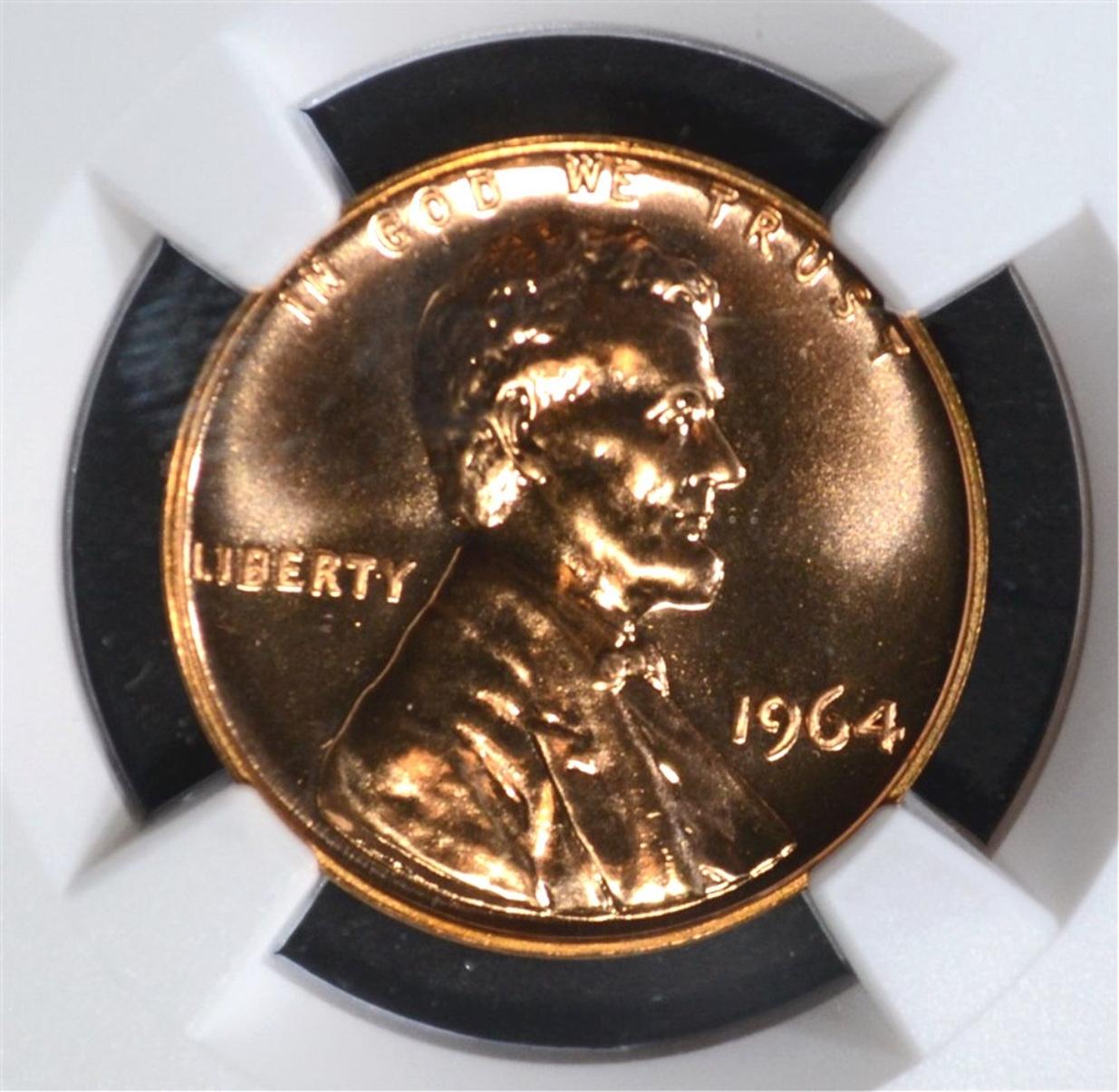 1964 LINCOLN CENT, NGC PF-69 RED