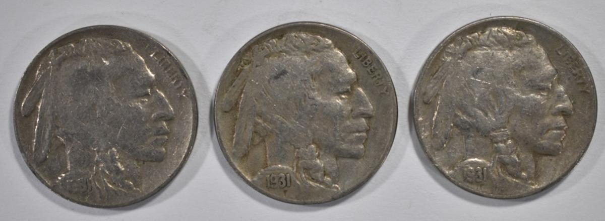 3 - 1931-S BUFFALO NICKELS XF