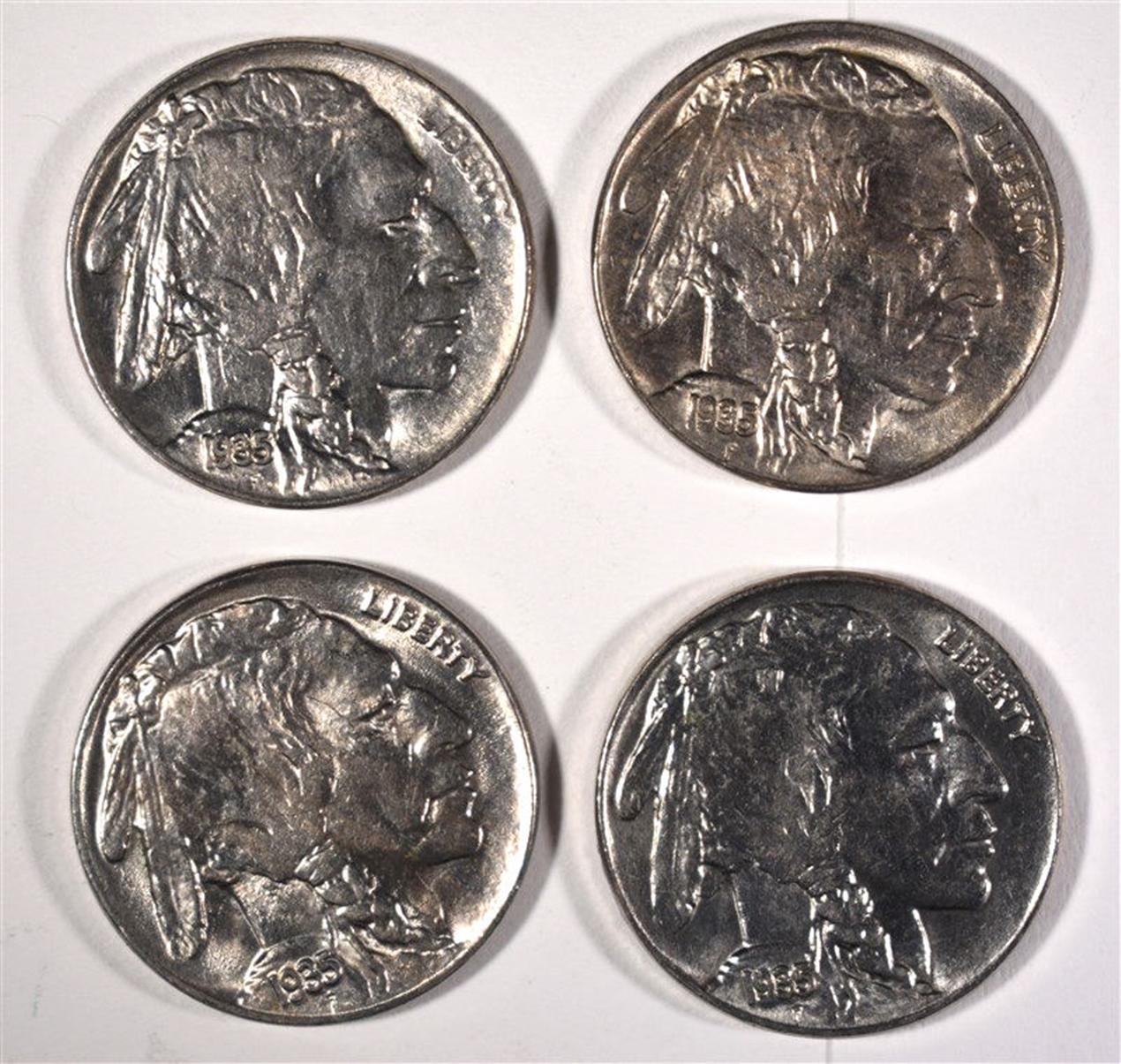 4-1935 BUFFALO NICKELS, CH BU