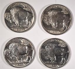 4-1935 BUFFALO NICKELS, CH BU