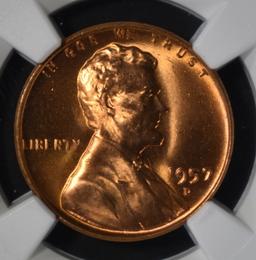 1957-D LINCOLN CENT, NGC MS-67 RED