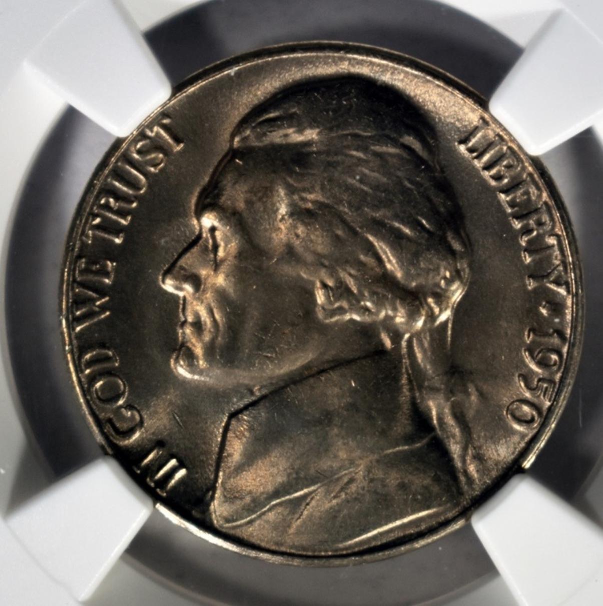 1950-D JEFFERSON NICKEL NGC MS66