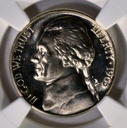 1965 SMS JEFFERSON NICKEL, NGC MS-67 CAMEO