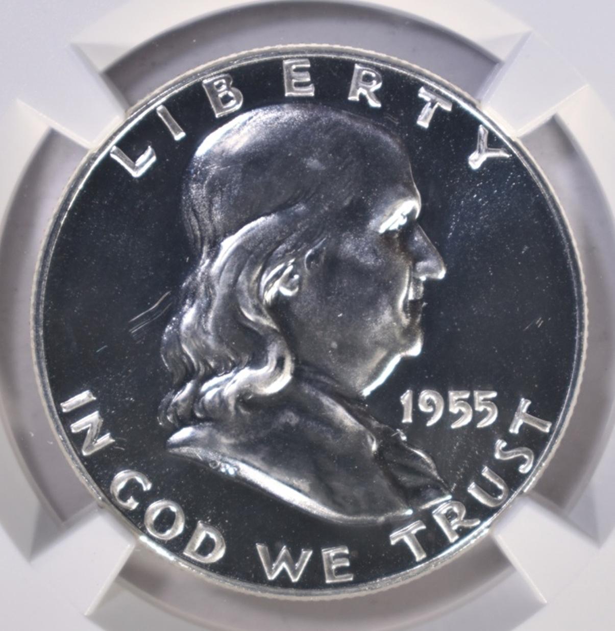 1955 FRANKLIN HALF DOLLAR, NGC PF-67